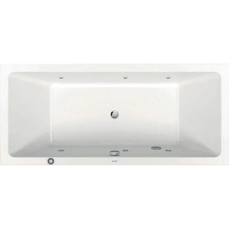 Duravit Badewanne Whirlwanne No 1, Einbauversion, 180x80 cm, weiss, 2-Personen-Wanne mit 6 Wanddüsen