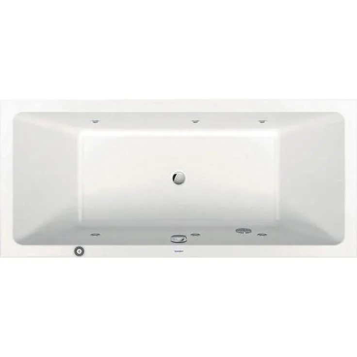 Duravit Badewanne Whirlwanne No 1, Einbauversion, 180x80 cm, weiss, 2-Personen-Wanne mit 6 Wanddüsen