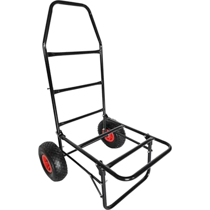 relaxdays Sackkarre Transportwagen klappbar, 80kg Tragkraft, Luftbereifung, schwarz – Bild 1