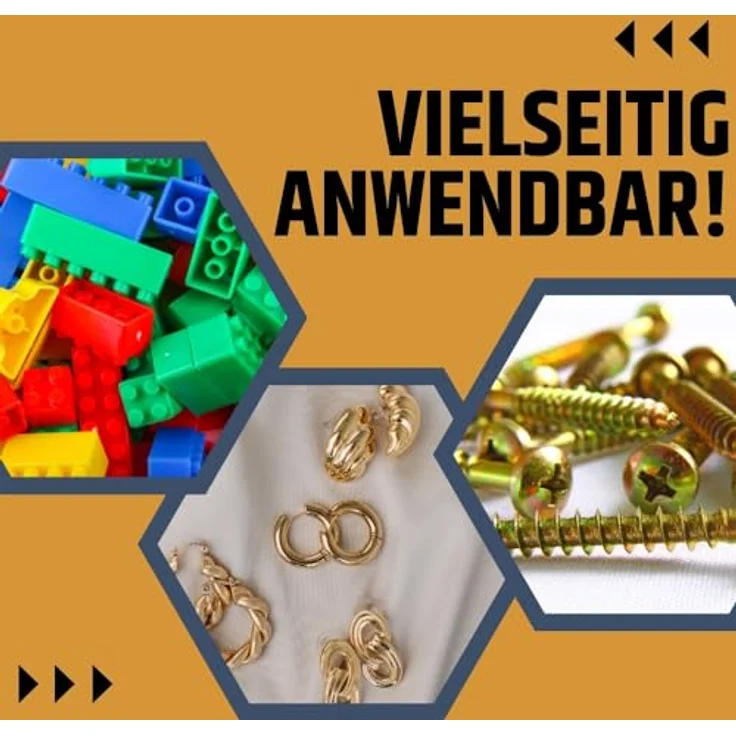 GarPet Kleinteilemagazin 24 Fach, Sortierkasten für Schrauben und Bastelzubehör, flexibler Organizer aus robustem Kunststoff – Bild 4