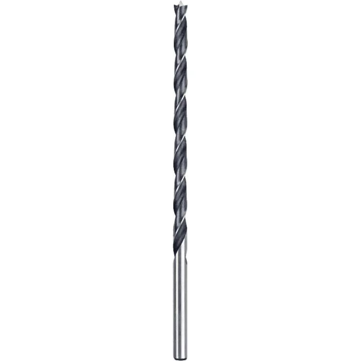 kwb Holz-Spiralbohrer 8 mm, extra lang 250 mm, mit Zentrierspitze und 2 Vorschneidern, schwarz
