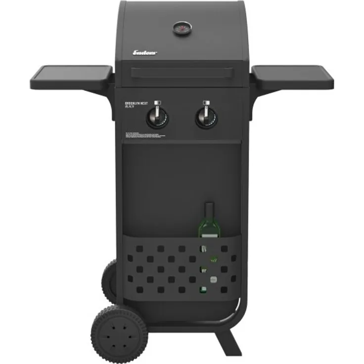Enders Gasgrill Brooklyn Next 2, 5,6 kW, Grillfläche 37,5 x 33 cm, schwarz, mit klappbaren Seitenablagen und Piezozündung