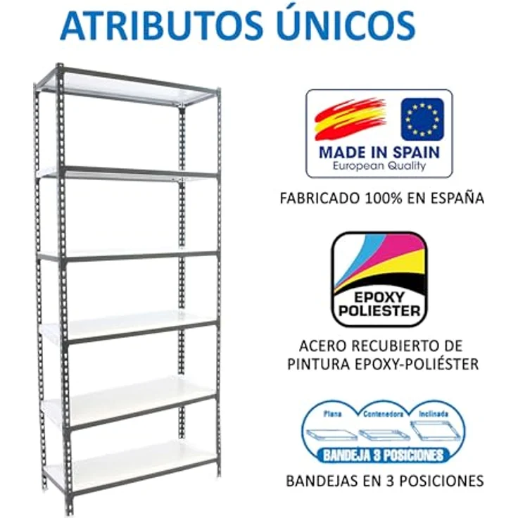 Simonrack Simonclick Metallregal Mini, 250 x 80 x 30 cm, 6 Böden, Traglast 180 kg pro Boden, anthrazit/weiß, steckbar – Bild 6