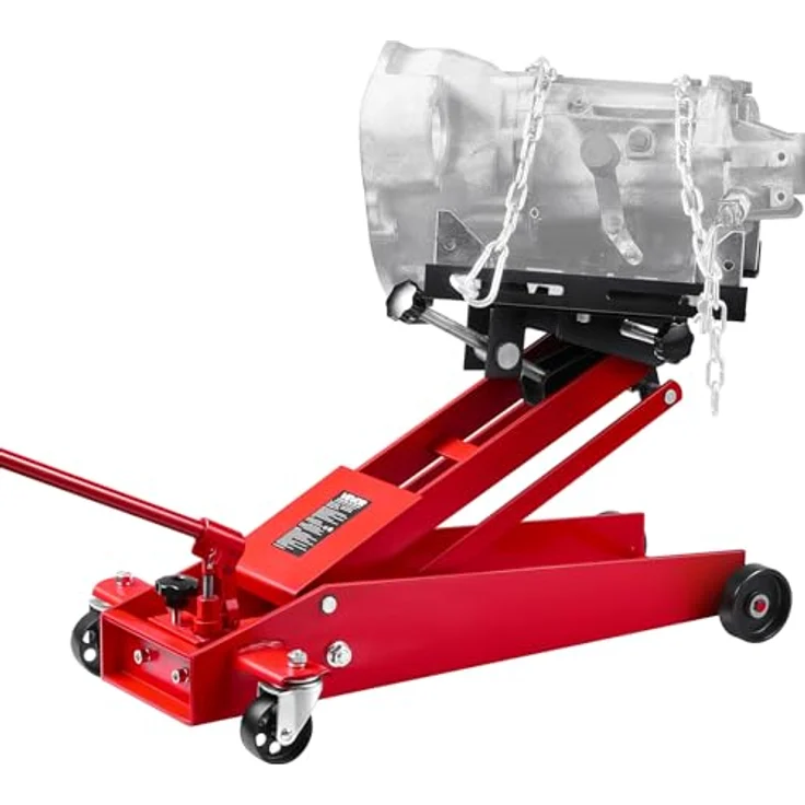 VEVOR Rangierwagenheber, hydraulischer Wagenheber mit niedrigem Profil, 450 kg Tragkraft, 16–64 cm Hubhöhe, 360°-Schwenkräder, rot – Bild 1