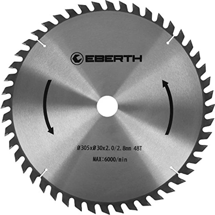 Eberth - Hartmetall-Kreissägeblatt für Holzschnitte (305 x 2,8 x 30 mm, 48 Zähne, lange Lebensdauer) – Bild 2