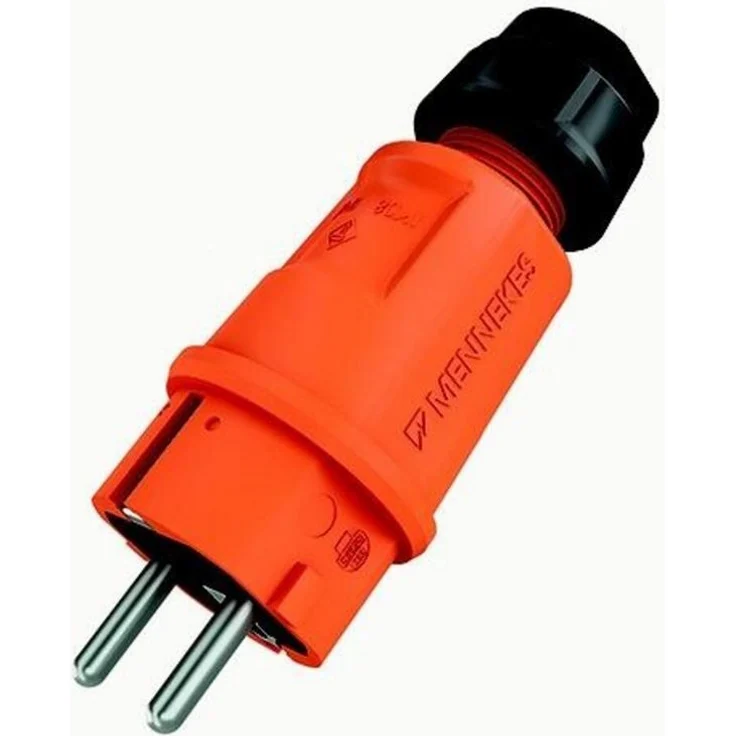 Mennekes Stecker 16A2p+PE 152042, Schutzkontaktstecker CEE 7/4, 16A, 230V, IP54, orange