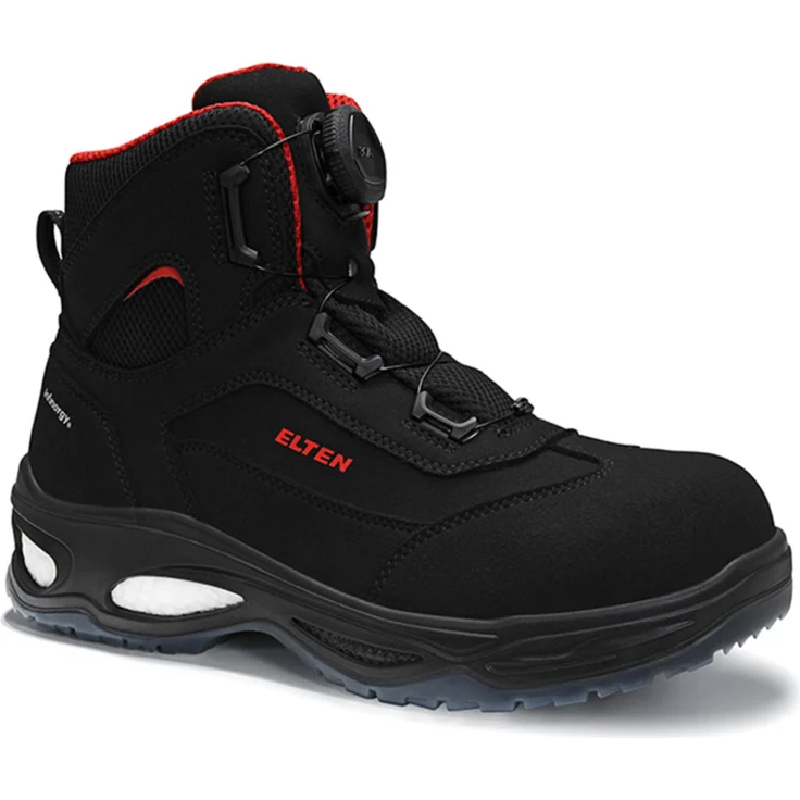 ELTEN Sicherheitsstiefel OWEN BOA Black Mid ESD S2, hydrophobierte Mikrofaser/Mesh, Kunststoffkappe, Größe 48