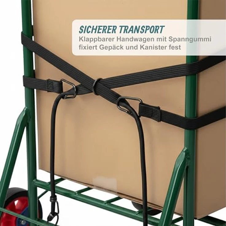 relaxdays Klappbarer Transportwagen, Sackkarre mit max. Traglast von 35 kg, grün – Bild 7