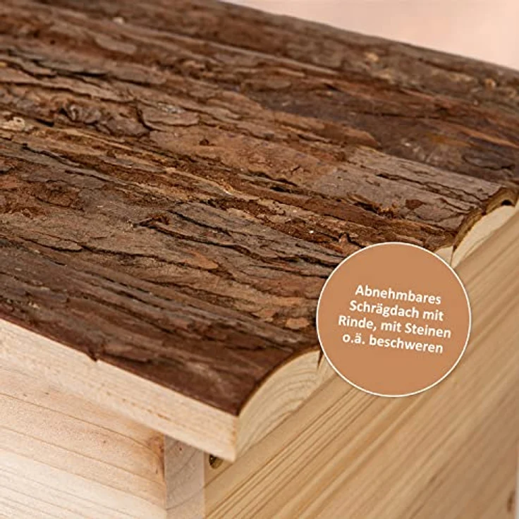 CULT at home Igelhaus Bausatz mit Boden aus Holz Höhe 22 cm - Igelhotel mit Labyrintheingang – Igelfutter Haus Igelhütte - Igel Schlafhaus Deko Garten – Bild 5