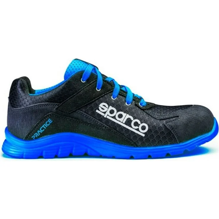 Sparco Sicherheitsschuhe S1P Practice, atmungsaktiv, Schwarz/Blau, Größe 45