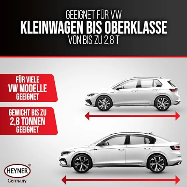 HEYNER Wagenheber Premium Scherenwagenheber SUV 2t für VW, stabil und leicht, mit Comfort Verlängerung und Ratsche – Bild 2