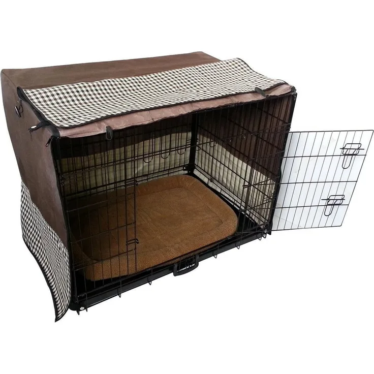MYPETS Tiertransportbox KOMPLETTSET Hundegitterbox Hundebox Gitterbox, inkl. X-Treme Comfort Liegedecke in Nussbraun und X-Treme Sleep Abdeckung