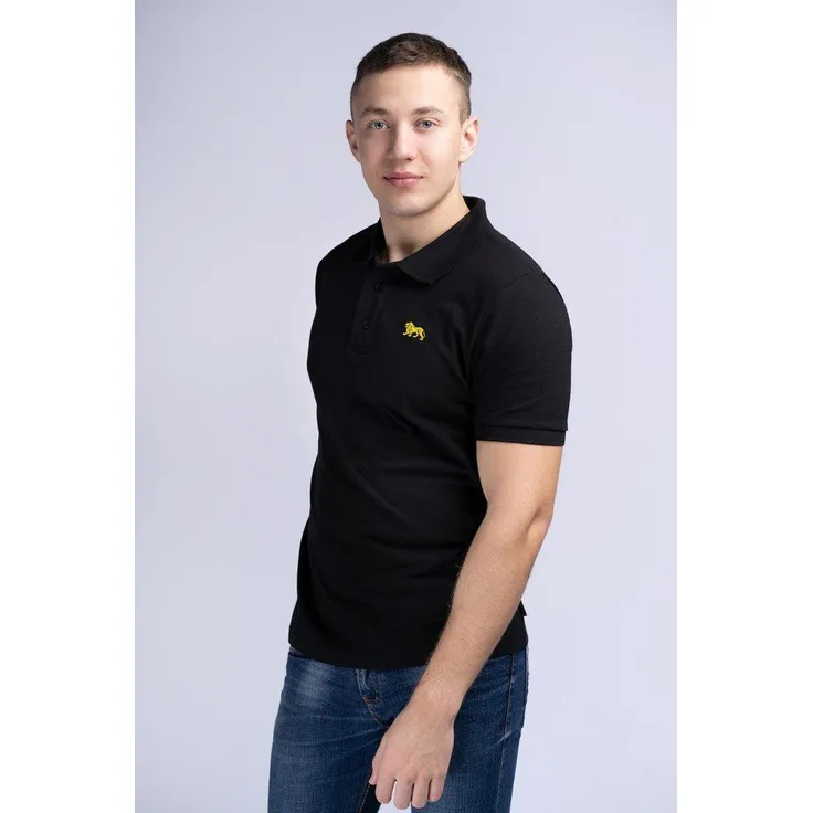 Lonsdale Poloshirt Whalton, Arbeitsshirt mit gesticktem Löwen, schwarz