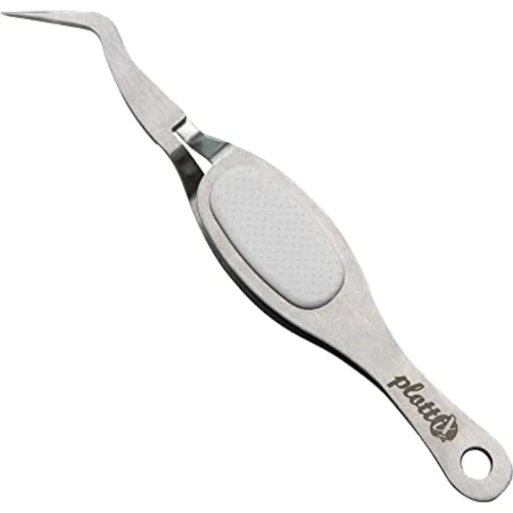plottiX PL0103013 Präzisionspinzette, Stahl, Weiß
