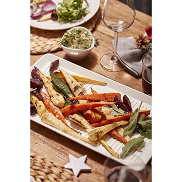 Weber 17884 Porzellan-Servierplatte, 40x22 cm, weiá, langlebig, h„lt die Temperatur lange – Bild 4