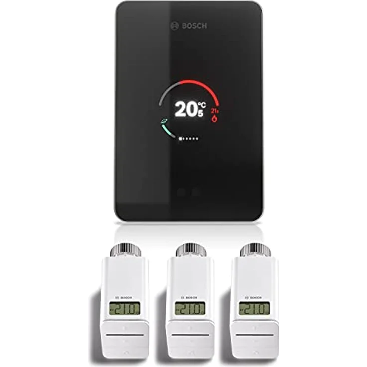 BOSCH Junkers CT200 W-LAN Regler EasyControl Set, intelligente Heizungsregelung mit 3 schwarzen Funk-Thermostaten – Bild 1