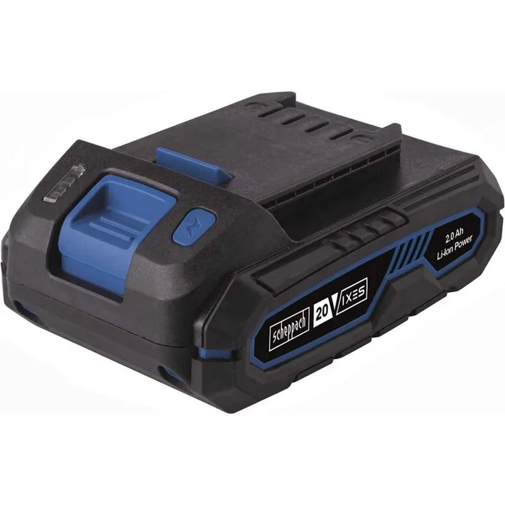 Scheppach Akku SBP 2.0 Ah 20V-IXES-Serie, leistungsstarker Lithium-Ionen-Akku mit 3-stufiger LED-Anzeige und langlebigem Einzelzellenmanagement