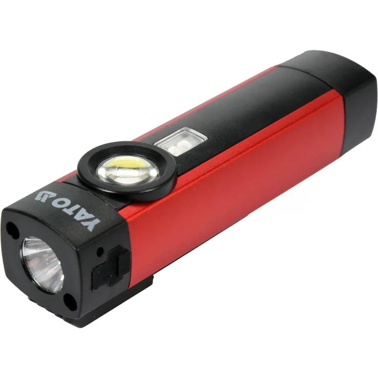Yato YT-08580, Taschenlampe mit 200 Lumen Lichtleistung, USB-Ladung, IP54-Schutz, 2.50 cm, grau
