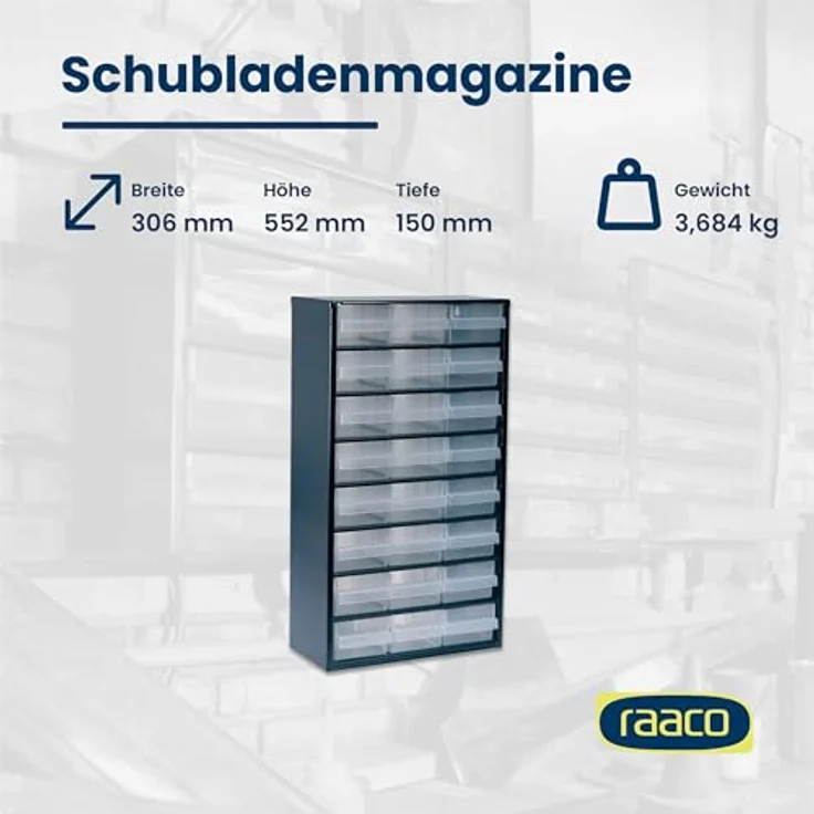 Raaco Kleinteilemagazin B.306xT.150xH.552mm 24Schubl. Typ B... – Bild 5