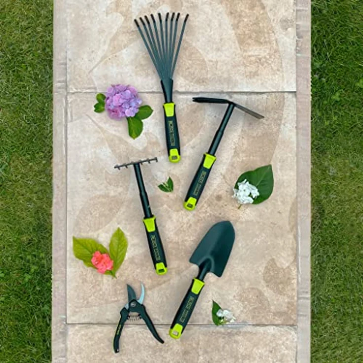 BLACK TOOLS® Garden Kombihacke | Zum Auflockern und Jäten | Rutschfester Griff | Korrosionsgeschützt | Länge 30 cm | Garten, Kübel, Balkonkästen, Beete – Bild 3