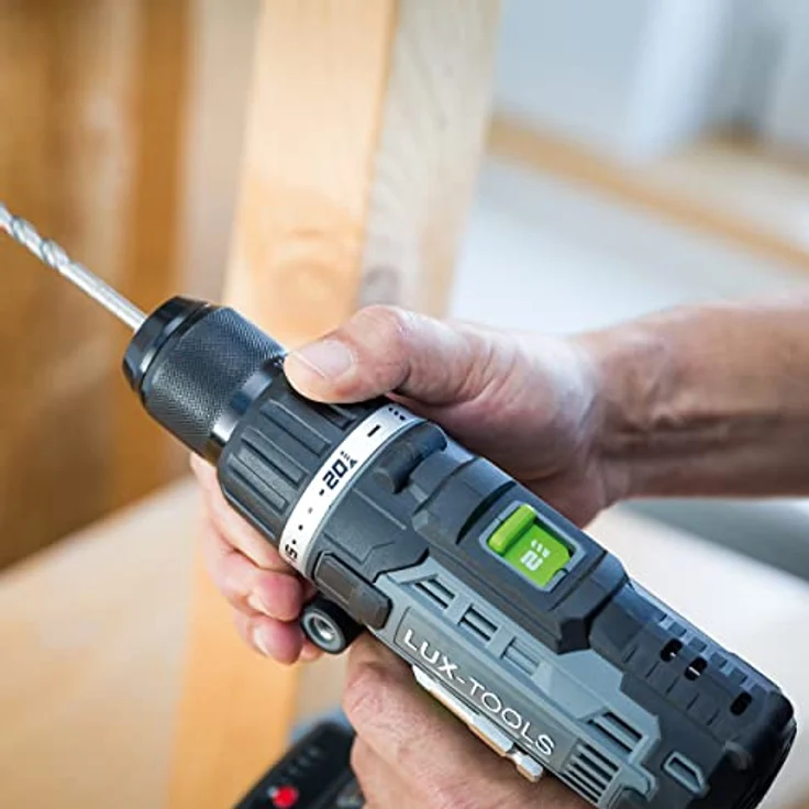 LUX-TOOLS A-BS-20/S Akku-Schlagbohrschrauber mit 2-Gang Getriebe & 13mm Schnellspann-Bohrfutter | 20V Bohrmaschine mit regelbarer Drehzahl bis 1650/min (Umdr.) [ohne Akku/ohne Ladegerät] – Bild 4