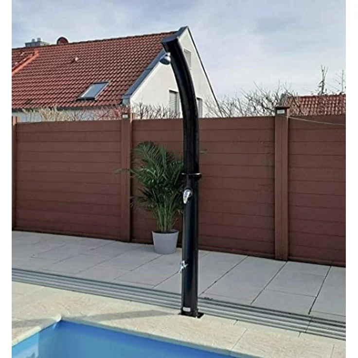 CARIBIC Gartendusche 30L Solardusche CARIBIC CURVE Pooldusche Außendusche Gartendusche in edlem Schwarz – Bild 5