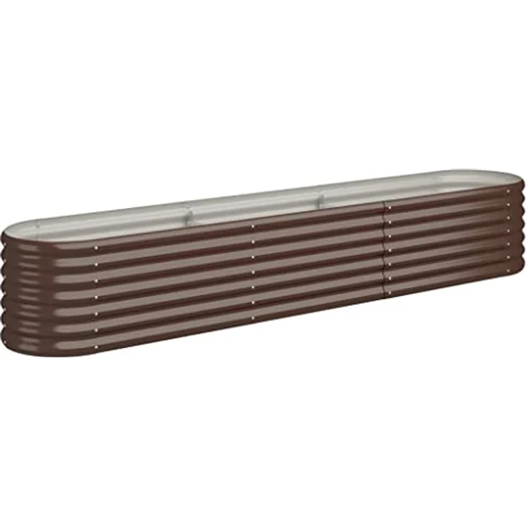 vidaXL Hochbeet, Wetterfestes Hochbeet für Garten Balkon Terrasse, Kräuterhochbeet aus Metall, Pulverbeschichteter Stahl in Braun - Preisvergleich – Bild 1