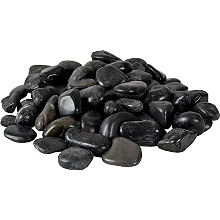 Intergarden Dekosteine schwarz poliert, 20 kg Zierkies 2-3 cm für Garten und Innenbereich, schmutzabweisend und vielseitig einsetzbar – Bild 1