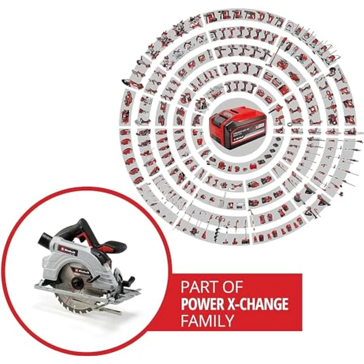 Einhell Akku-Handkreissäge TE-CS 18-190 Li BL- Solo Power X-Change PXC (Li-Ion, 18 V, 190x20 mm Sägeblatt, max. 65 mm Schnitttiefe, bürstenloser Motor, werkzeuglose Einstellung, ohne Akku und Ladegerät) – Bild 2