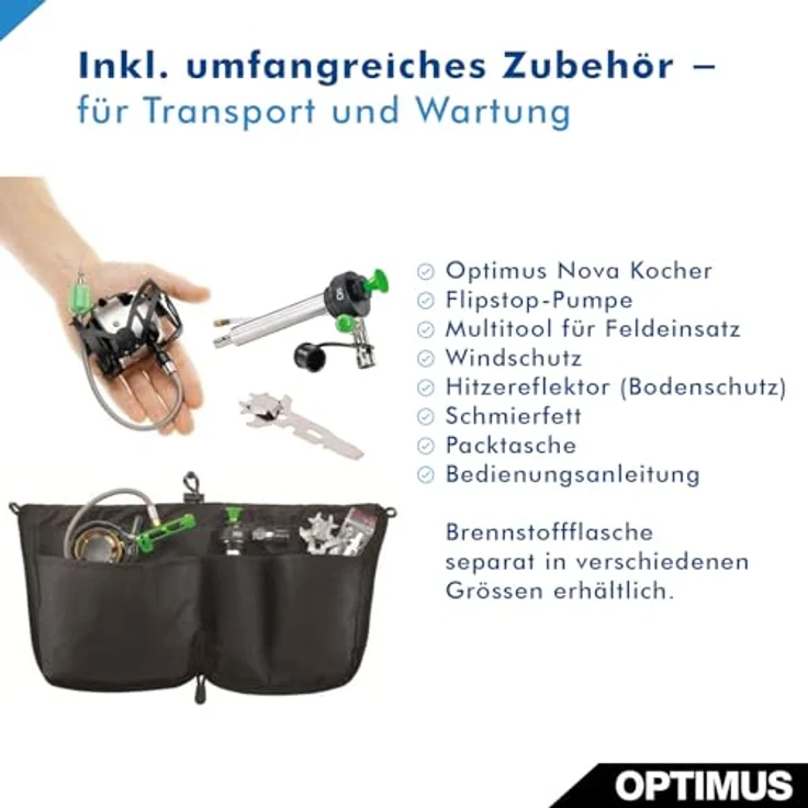 Optimus Nova, Multifuel Campingkocher mit patentiertem Brenner und kompakter Aufbewahrungstasche – Bild 5