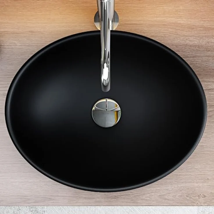 Mai & Mai Aufsatzwaschbecken Brüssel205, Oval / Rund, Keramik Waschschale mit Nano-Beschichtung - Preisvergleich – Bild 2