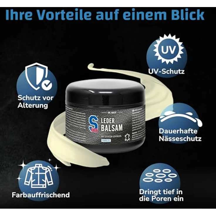 DR WACK Dr. Wack S100 Leder-Balsam, 250 ml Intensivschutz mit Jojobaöl und Bienenwachs für alle Glattlederarten, farblos – Bild 5