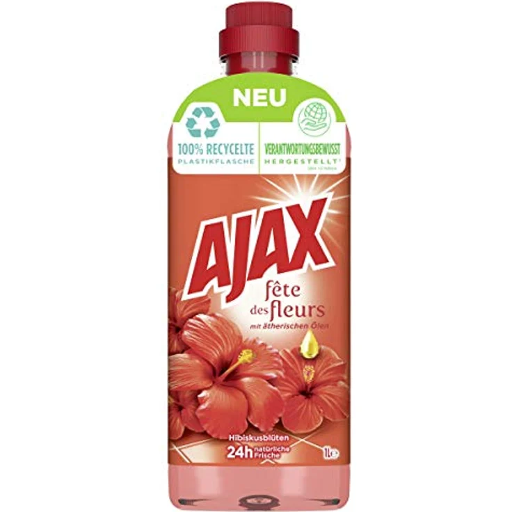 AJAX Ajax Allzweckreiniger Hibiskusblütenduft 1L - 100% Reinigungskraft - Umweltfreundlich (1e Allzweckreiniger, Hibiskusblütenduft) – Bild 2