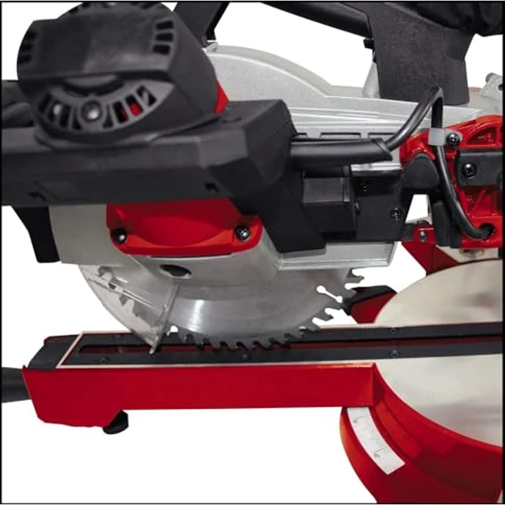 Einhell Zug-Kapp-Gehrungssäge TE-SM 2131 Dual (1600 W, 5000 min.-1, max. Schnittbreite 310 mm, Sägeblatt D 210 mm, Softstart, Spannvorrichtung, inkl. HM-Sägeblatt) – Bild 8