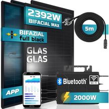 Bild für SUNNIVA® Balkonkraftwerk FULL ALL BLACK BIFACIAL 2392W/2000W Solaranlage mit 2000W Astro Energy Micro Wechselrichter Wifi Bluetooth
