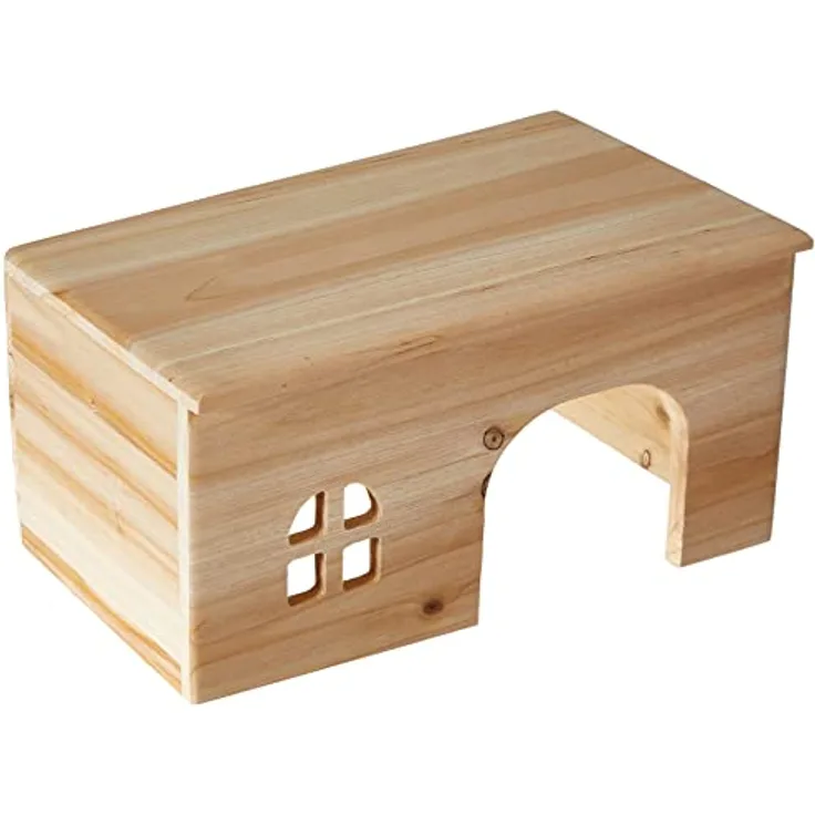 TRIXIE 61262 Holzhaus, Meerschweinchen, 28 × 16 × 18 cm, hochwertiges Kiefernholz, mit Liegefläche auf dem Dach - Preisvergleich