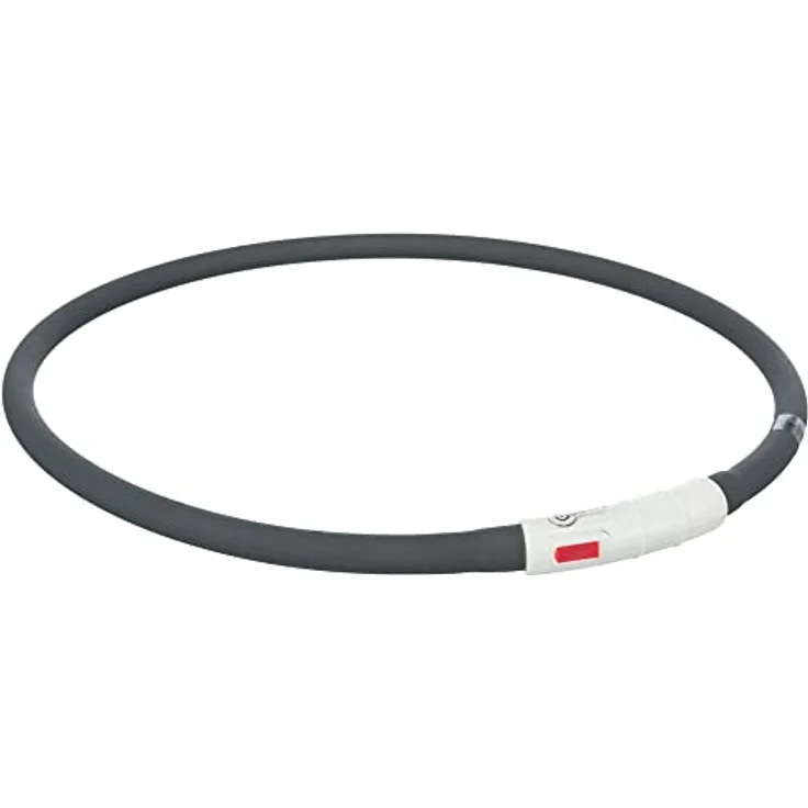 TRIXIE Leuchtring für Hunde XS-XL schwarz-rot – Leuchtendes Hundehalsband, ideal für Spaziergänge im Dunkeln – Aufladbar und individuell einstellbar - 12649 – Bild 1