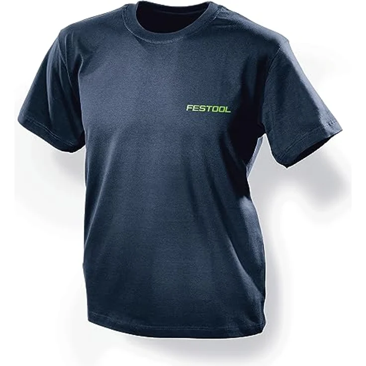 Festool 577763 T-Shirt Unisex, Rundhalsausschnitt, Baumwolle/Elasthan, Dunkelblau mit grünen Details, Größe XXXL – Bild 1