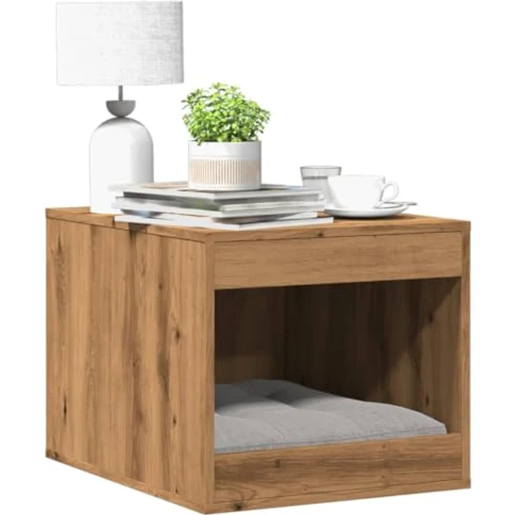 vidaXL Katzenklo Schrank, Katzentoilette Beistelltisch, Verstecktes Design, Artisan-Eiche Holzwerkstoff – Bild 2