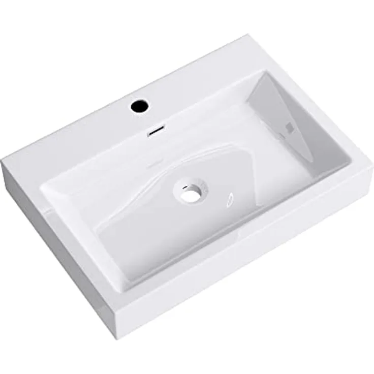 doporro BTH 60x42x10cm Design Waschbecken Colossum06 aus Gussmarmor Waschtisch Aufsatzwaschbecken Hängewaschbecken