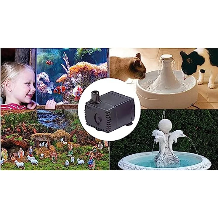 Amtra Stream 230 – Tauchpumpe für Aquarien, leise, einstellbarer Wasserdurchfluss, 230 l/h – 3,0 W – 220 V, kleine Wasserpumpe für Springbrunnen für Katzen, Teiche und Springbrunnen – Bild 5