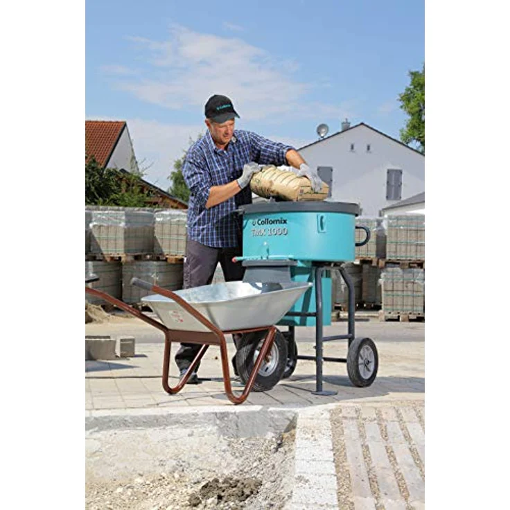 Collomix Zwangsmischer TMX1000, 2,0 kW, 131 kg, kompakt und mobil für Beton, Zement, Putz und Mörtel – Bild 4