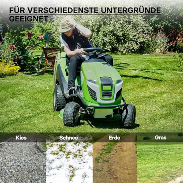Wiltec - Reifen für den Aufsitzmäher 15x6.00-6 4pr mit Schlauch und Winkelventil Komplettrad Rasentraktor – Bild 5