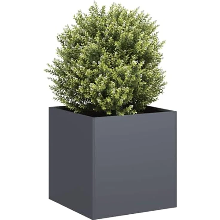 vidaXL Pflanzkübel Anthrazit 40x40x40 cm Kaltgewalzter Stahl, Garten-Pflanzgefäß mit viel Platz und erhöhter Stabilität – Bild 2