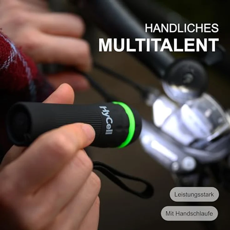 Taschenlampe HyCell Zoom Flashlight 55 Lumen inkl. 3 Micro AAA Batterien – Bild 2