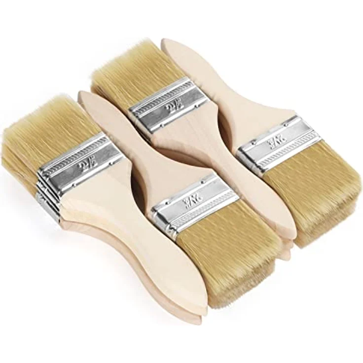 Kurtzy 12 STK Wiederverwendbares Pinsel Set - 6 cm Pinselkopf, Malerpinsel Größe 19,5cm - Lackpinsel für Lacke, Farben, Klebstoffe, Gesso & Beizen - Acryl Pinsel für Malerbedarf – Bild 5