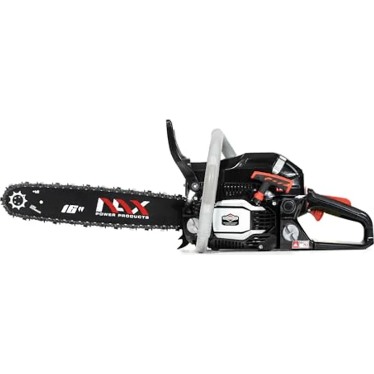 NAX POWER PRODUCTS 300C Motor 45 cm3 1,6kW Führungsschiene 16'' 40cm Anti-Rückschlag-System Low Kickback Briggs & Stratton Lizenzware Benzin-Säge Kettensäge, Schwarz – Bild 2