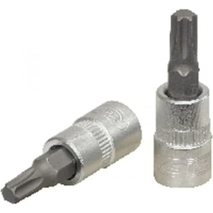 KS Tools Torx-Bit 1/4" Stecknuss T27, vernickelter Biteinsatz, matt satiniert, Chrom Vanadium – Bild 2