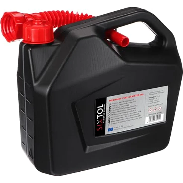 SIXTOL MECHANIC FUEL CANISTER 20L, UN-zertifizierter Kunststoffkanister mit flexiblem Ausgießer und Sichtstreifen für präzise Kraftstoffkontrolle – Bild 3