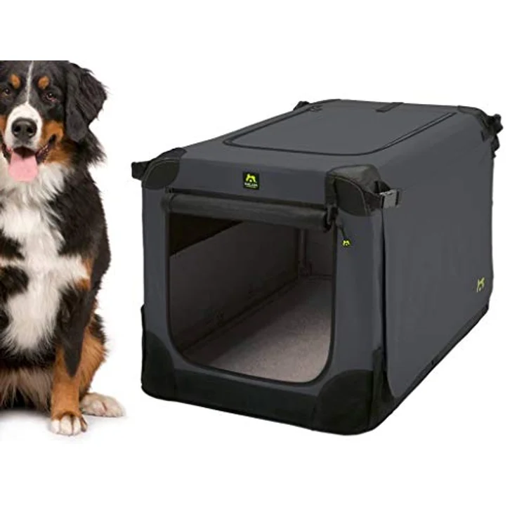MAELSON Hunde-Transportbox Soft Kennel faltbare Hundebox / Tier Transportbox, strapazierfähiges Nylon, stabiler Stahlrahmen, verschiedene Größen, wasserabweisend, schwarz – Bild 5